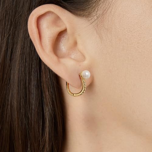 Image of BISAER Silver Huggie Hoop Earrings for Women, 925 Sterling Silver Post Star Small Hoop Earrings Hypoallergenic Lightweight Everyday Jewelry Gift Cute