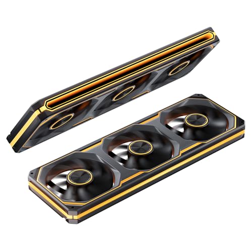 Image of JONSBO XA-360B PC Case Fan, Silent Computer Fan,Dual-Light Effect, Switch At Will,All-in-One, Single Frame Unit with3x120mm ARGB Fans,3Pin ARGB, Fan 2400RPM,28MM Thick,Black