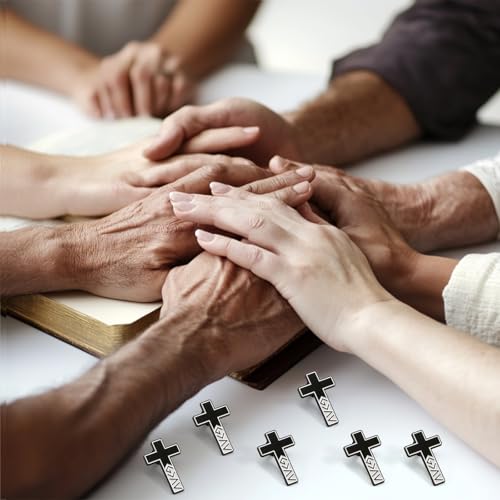Image of Cross Pins Religious Christian Pins for Women Bulk Enamel Lapel Brooch Gift Church Religious Prayer Activities Metal