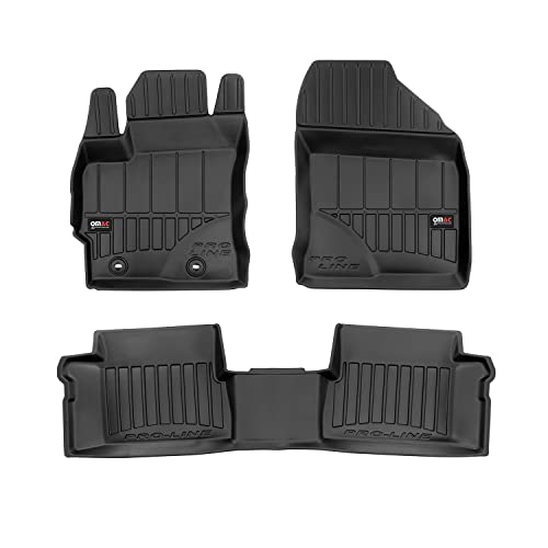 Tapis de Sol 3D TPE Premium Compatible avec Toyota Auris II Hybrid 2012-2018 | Revêtement de Sol pour Voiture - Intérieur antidérapant - Bords Hauts - Noir
