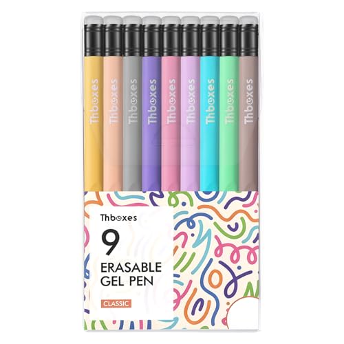 Thboxes 9 Stück Radierbarer Kugelschreiber 0 7 mm Gelstifte Tintenroller Radierbar Stifte Erasable Pen Radierstift für Geschenk Schulsachen Bürobedarf Bunt