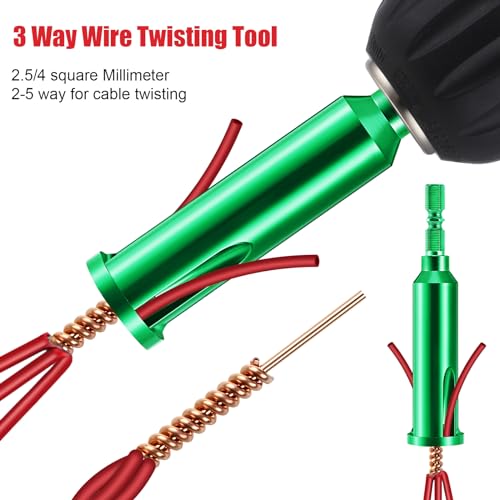 Feekoon Wire Twister Tool for Drill 3 PCS Wire Twister Nut, 3 Way/ 5 Way Stripper and Cap Twisting Tool with 1/4" Chuck, 6-10 AWG Quick Cable Stripping and Twisting Driver for Power Drill Drivers by Feekoon - Image 3