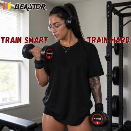 Image of Bouncer Dumbbells Pair 10 kg x 2 for Home & Gym Workout | Fixed Weight Dumbbells for Strength Training & Muscle Building | Heavy Duty, Unbreakable Gym Equipment (Black, 10kg)