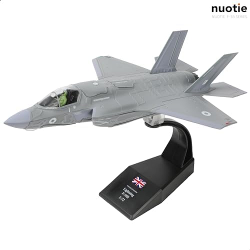 NUOTIE F-35B Lightning II 1:72 Fighter Model Kit Royal Air Force Die-cast Aircraft Model with Bracket, Gift for Military Pilots(F-35B 138EAW) - 4