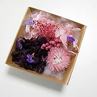 あじさいとかすみ草プリザーブドフラワーセット 多色 アジサイとかすみ草のプリザーブドフラワーアレンジ ピンク