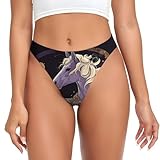 KKLWEGU Horse Clip Art G-String Thongs, Sexy Spandex High Rise T-Back Comfortable Women'S Underwear Panties Black