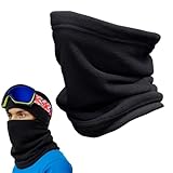 JUGUTA Scalda Collo Cervicali, 1 Pezzo Scaldacollo In Pile Invernale, Colore Nero, Taglia Unica, Bandana Multifunzione Per Sport All