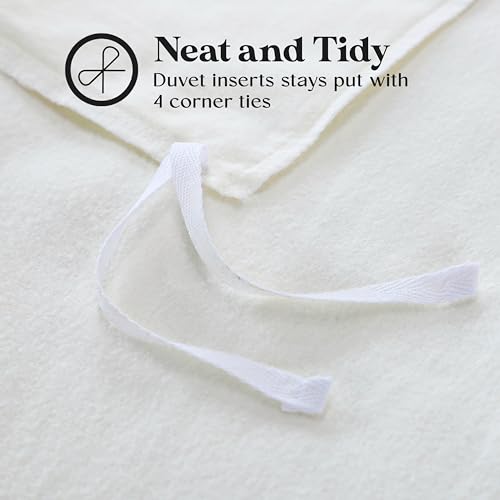 Image of Superior Rome Flannel Cotton Duvet Set, Soft Brushed Duvet Cover, Modern Farmhouse Bedding, Basics, Comforter or Duvet Insert Cover, Includes; Duvet Cover, Pillow Sham, Twin, Solid Ivory
