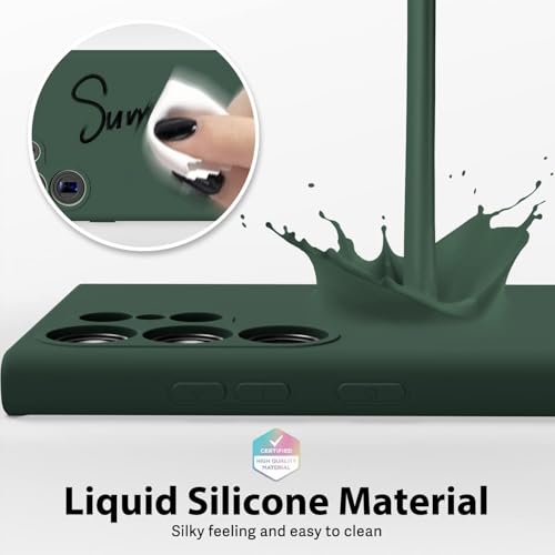 Image of DIZORO Microfiber Candy Case Compatible for Samsung S24 Ultra Smooth Touch Cushion Liquid Soft Silicone Gel Rubber Phone Cases Non-Slip Full Body Protective Back Cover (New OG Forest Green)