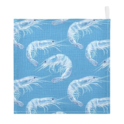 vvfelixl Baby Muslin Washcloths Crystal Shrimp Baby Burp Cloths Cotton Babys Face Towel for Newborn Infants Boys Girls Soft and Absorbent 11.8 X 11.8 in, 3 Pack