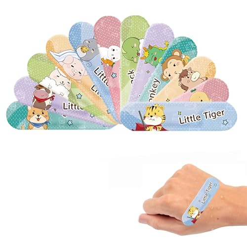 VireEyU Pack de 120 apósitos - Impermeables, Transpirables y Hipoalergénicos, Sin Látex - Diseños de Dibujos Animados Coloridos, Protección para Rasguños y Cortes.