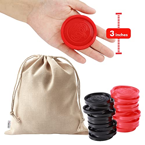 image for SMALL FISH Jumbo Checkers Board Game Mat and Giant Tic Tac Toe 3-in-1 