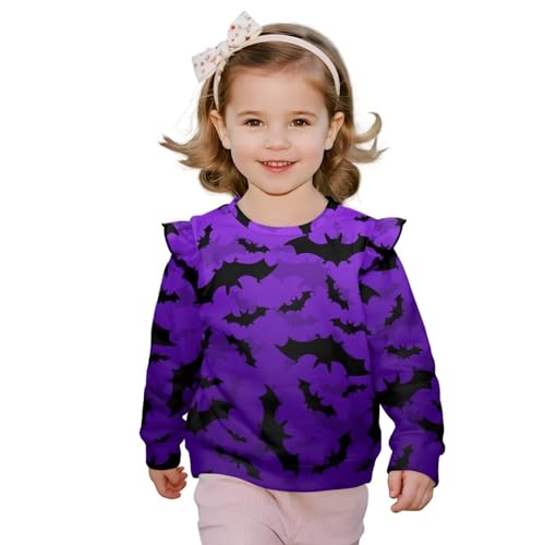 AFPANQZ Toddler Baby Girls Long Sleeve Ruffle Sweatshirt Tops Casual 1-8 Years Sweater Shirts Kid Fall Clothes