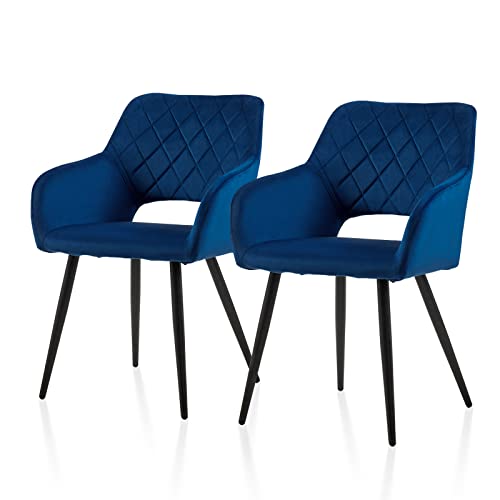 Tukailai Juego De 2 Sillas De Comedor En Terciopelo, Sillas De Cocina Nordica Estilo Reposabrazos Modernos, Sillas Ergonomica Salón Patas De Metal Comedor Cocina Presente Azul Tukailai Juego De 2 Sillas De Comedor En Terciopelo, Sillas De Cocina Nordica Estilo Reposabrazos Modernos, Sillas Ergonomica Salón Patas De Metal Comedor Cocina Presente Azul