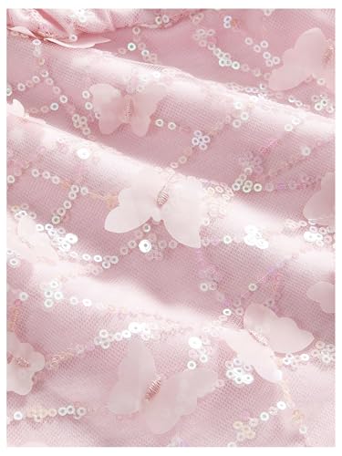 SOLY HUX Women's Y2k Sequin Halter Crop Top Cute 3D Butterfly Glitter Coquette Party Club Tops3