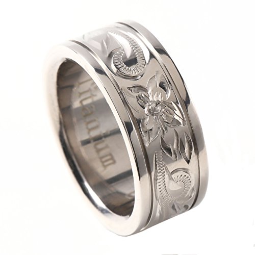 リング チタン メンズ レディース 23号相当 8mm 指輪 男性用 女性用 男女兼用 ハワイアンジュエリー (チタン, 23)