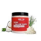 Tallow Hair Treatment (8 oz) Repair Dry Split Ends + Ultimate Nutrient Dense Hair Nutrition Soft Silky Hair + Heat Protectant Smooth frizz Treatment + Length Retention Uhuru Naturals by ChebeUSA