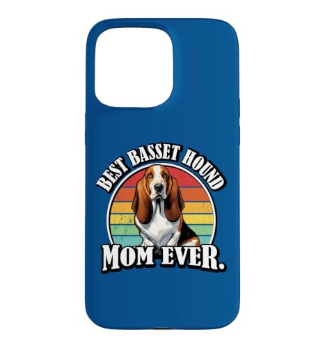 Womens Girls Retro Vintage Best Basset Hound Mom Lover �X�}�z�P�[�X iPhone 15 Pro Max �p