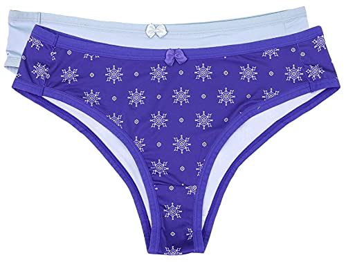 Hanes Women's 2 Pack Microfiber Cheeky Panties, 5 Navy/Blue #TOP16