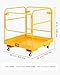 VEVOR Forklift Man Basket, 36 x 36 Inches Forklift Safety Cage Work Platform 1200 lbs Load Capacity, Collapsible Lift Basket with 4 Wheels Device Chain for Aerial Work Lifting Loader