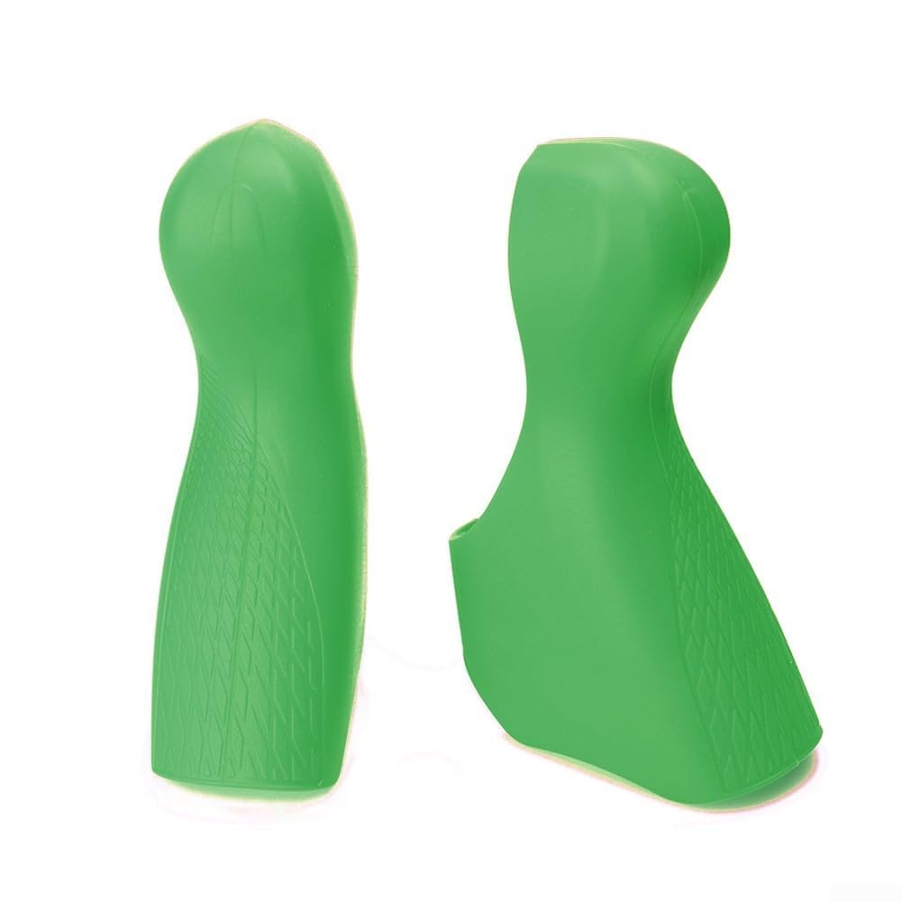 2PCS Bike Brake Lever Hoods, Road Bike Brake Cover Protector Silicone Bike Shifter Lever Grips Hoods For Ultegra 105 ST-6700 10-Speed Bike Parts(Green)