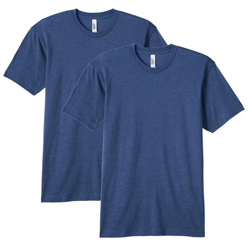 American Apparel unisex adult Tri-blend Crewneck Short Sleeve Track T-shirt, 2-pack T Shirt, Tri-indigo, X-Large US