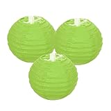 PATIKIL 提灯 紙ちょうちん 10cm/4" 3個入 丸型紙ランタン 飾り付け 装飾 ランプ お祭り イベント お盆飾り 結婚式 誕生日 ホームデコレーション 草緑