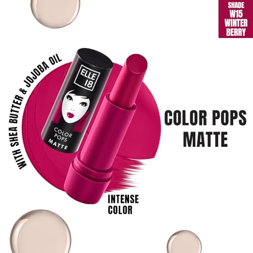 Image of Elle 18 Color Pop Matte Lip Color, W15, Winter Berry, 4.3 g (Pack of 2)