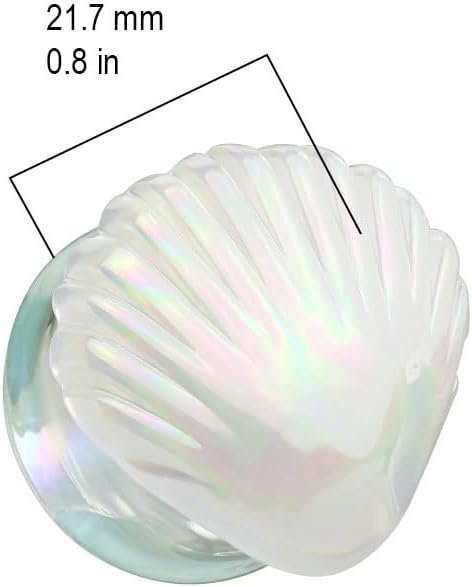 Pierced Owl Iridescent White Shell Glass Double Flared Plugs, Sold As Pair