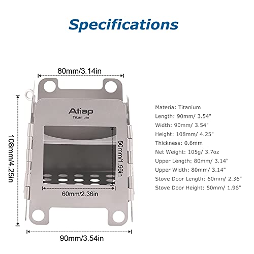 Atiap Titanium Wood Burning Stove, Foldable Camping Backpacking Stove, Portable Wood Stove Alcohol Stove For Outdoor Camping Picnic Bbq #TOP1
