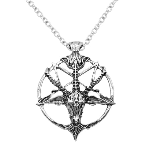 Bijoux divin rétro et collier tête de chèvre pendentif gothique mystique