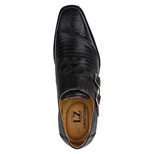 Image of LIBERTYZENO Mens Hornback Print Genuine Leather Lace Up Oxford Dress Shoes