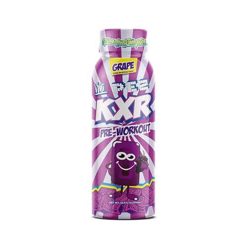 Image of VMI Sports KXR High Stimulant Ready to Drink Pre-Workout | 400mg Caffeine 6g Citrulline 3.2g Beta-Alanine | Delicious - Convenient | 12 ct - 12.5 oz Bottles (12 Count, PEZ Grape)
