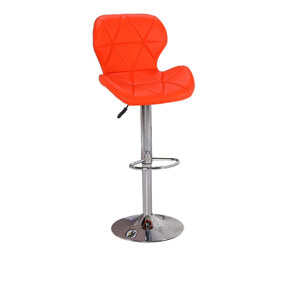 APAP Bar Stool，Swivel Bar Chair with Back,PU Leather Adjustable Counter Height Bar Stools，Breakfast Barstools with Footrest for Home Kitchen Island (Orange)