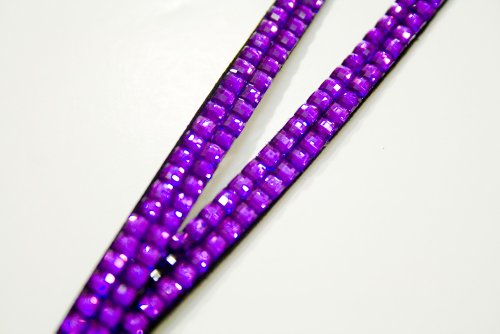 Purple Rhinestone Crystal Lanyard Id Badge Key Card Holder