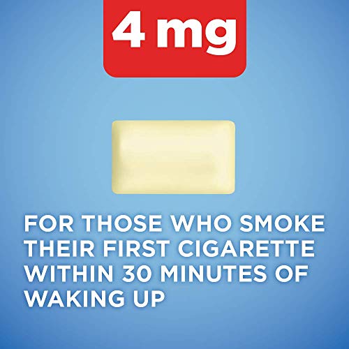 Image of Amazon Basic Care Nicotine Polacrilex Uncoated Gum 4 mg, Original Flavor, Stop Smoking Aid, Reduces Withdrawal Symptoms and Nicotine Cravings, 310 Count