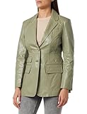 Taillierte Passform caspio Damen Blazer aus Kunstleder 29026788-CA06, Grau Oliv, M