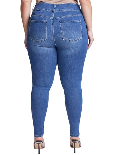 Royalty For Me Womens Women's Plus Basic 3-Button High Rise Skinny JeanJeans3