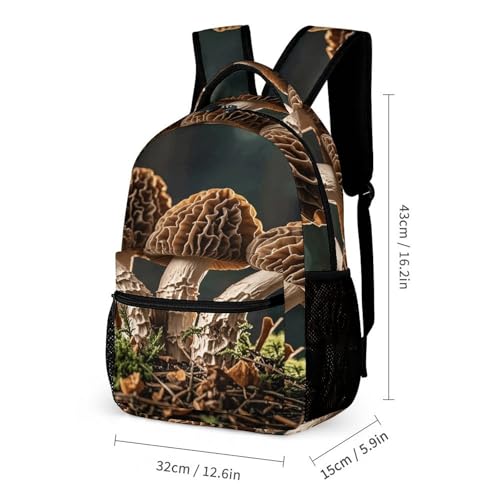 3Pcs Backpack Sets Good Morels Print Travel Daypack 3 in 1 Lightweight Backpack Set with Lunch Bag And Cosmetic Bag2