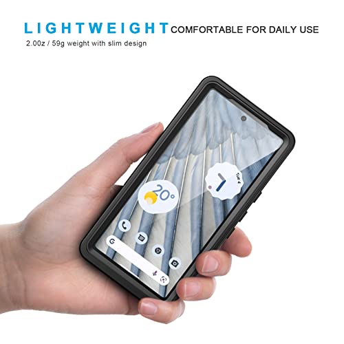 Lanhiem Pixel 7A Case, Ip68 Waterproof Dustproof, Built-In Screen Protector, Rugged Full Body Shockproof Phone Case For Google Pixel 7A, Black/Clear #TOP1