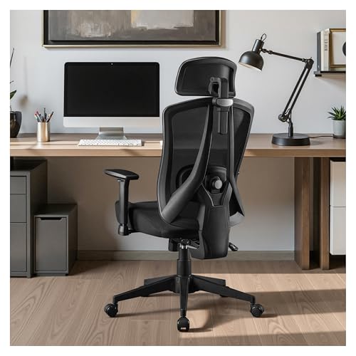 STOOLINK Ergonomischer Bürostuhl mit Verstellbar 3D Armlehne Kopfstütze und Lendenwirbelstütze, Schreibtischstuhl Ergonomisch 150kg für Homeoffice Mesh Gaming Stuhl mit Hoch Lehne und 58D Gepolstertem