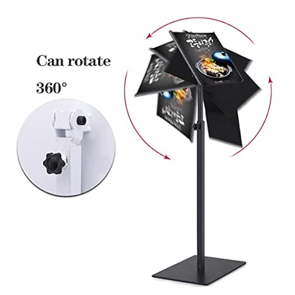 WIGSELBL Poster Tekenstandaard staande bordhouders voor display, verstelbare voetstuk posterstandaard met zware basis, zowel verticaal als horizontaal bord weergegeven (kleur: wit, maat: A3)