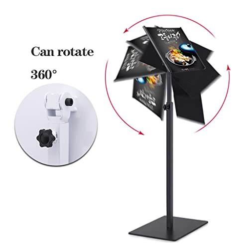 360 Swivel Floor Sign Stand Heavy Duty Steel Base Ajustable Altura Soporte de cartel portátil para ferias comerciales Oficina al por menor Uso interior al aire libre Marco a presión seguro Estabilidad