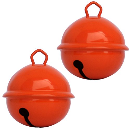 Glöckchen Orange Farbe - 2 X Glöckchen schellen 35mm - schön laut sound - Mehr als 16 farben in 3 Größen Glöckchen zum basteln, kreatives Gestalten baby, kinder, senioren Cover