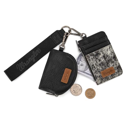Image of Wrangler Keychain Wristlet Wallets for Women Western Dual Pouch Wristlet Credit Card Holder Wallet