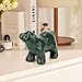gemshan Green Natural Jade Bear Figurine - Hand Carved Feng Shui Animal Sculpture for Home Office Decor, Wealth Luck & Good Fortune Gift