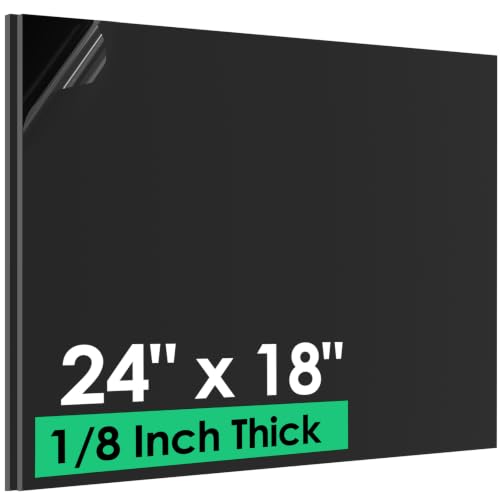 Image of CREGEAR ABS Plastic Sheet 1 /8 inch x 24 inch x 18 inch, 2 Pack | Black Rigid Thermoplastic Board for Crafts, DIY Projects, Dual-Surface (Textured & Smooth)