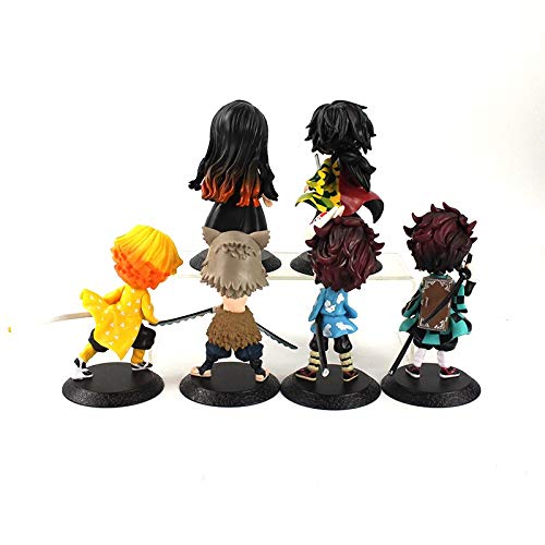 Image of Trunkin Demon Slayer Nezuko Tanjiro Kamado Giyu Tomoika Inosuke Hashibira Zenitsu Agatsuma Kimetsu No Yaiba Action Figure Set of 6 Big Figurines to be Assembled (No Box) Toy Set, Rubber