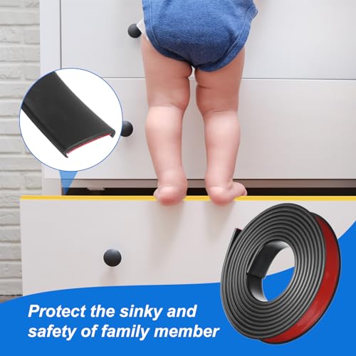 Image of uxcell U-Shape Edge Banding, 9.8ft x 25mm TPE Self-Adhesive Veneer Edging, Plywood Edge Trim Flexible Furniture Edge Protector for Countertop Cabinet Shelf Repair Restoration (Black)