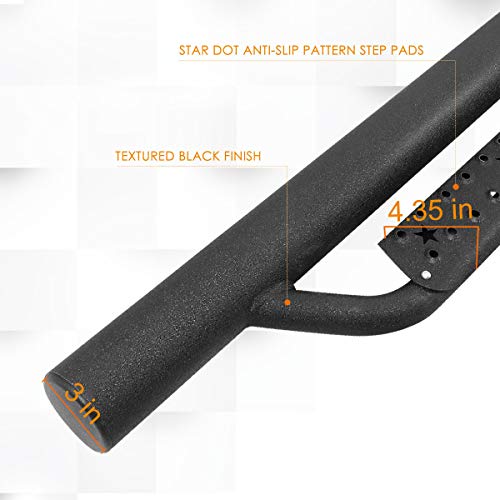 3 Inch Round Drop Nerf Bars Side Steps Running Boards Compatible With 07-19 Silverado Sierra Crew Cab (Pair) #TOP2